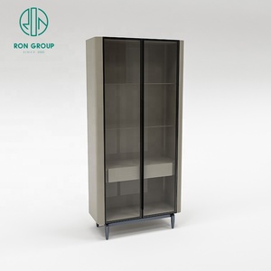 Modern tarzı oturma odası ahşap depolama kitap dolabı kitaplık kitaplık cam kitap rafı - Product Image 5