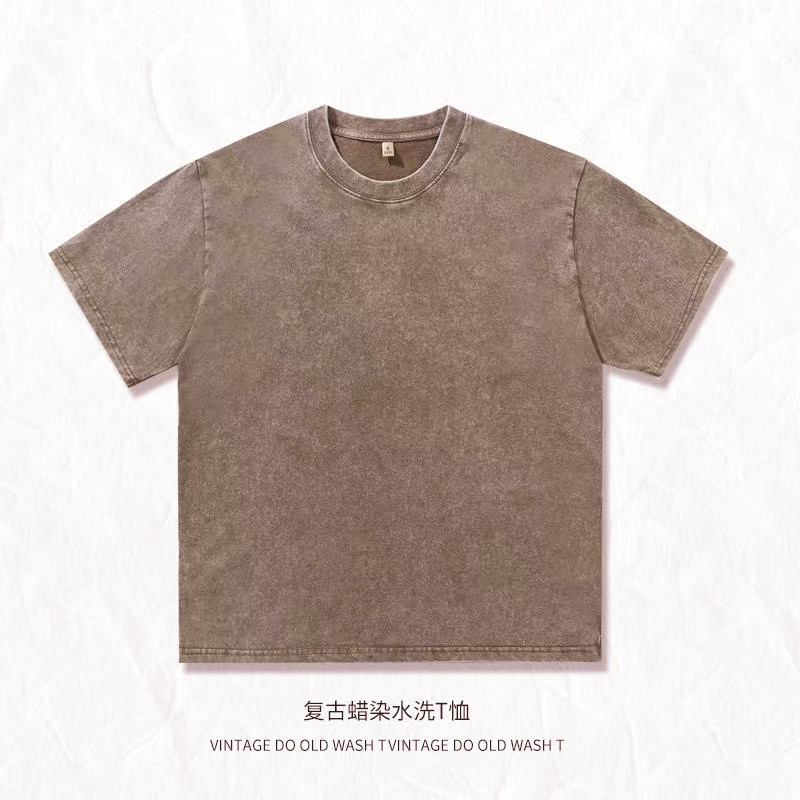 230g brown t-shirt washed