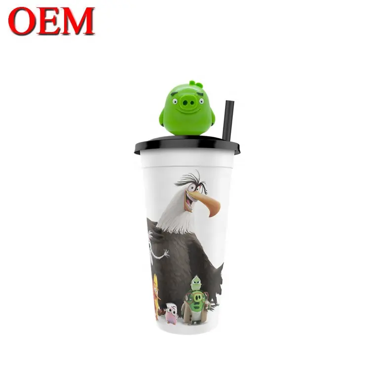 Personalizado plástico 3d estatueta OEM Cup Topper Figuras Criar Aniversário Figura Cup Decoração