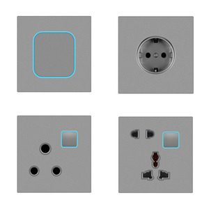 1 2 3 4ギャング12 3ウェイライトスイッチLEDインジケーター付き中間リセットブラックガラスパネル16Aライトスイッチ - Product Image 4