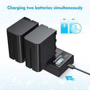 Powerextra şarj edilebilir lityum iyon NPF970 8800mAh 7.4V yedek kamera pil paketi ile 2 yuvaları akıllı <span class=keywords><strong>LED</strong></span> pil şarj cihazı - Product Image 6