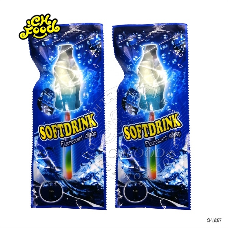 Softdrink Fluorescence Lollipop Cola Bottle Shape Hard Candy