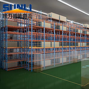 Sistema de estantería de suelo de acero Q235B, diseño de varios niveles, almacén - Product Image 2
