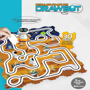 Linea transfrontaliera che segue la traccia Robot per la marcatura di Puzzle scuola materna Puzzle di programmazione giocattoli con suono e luce all'ingrosso