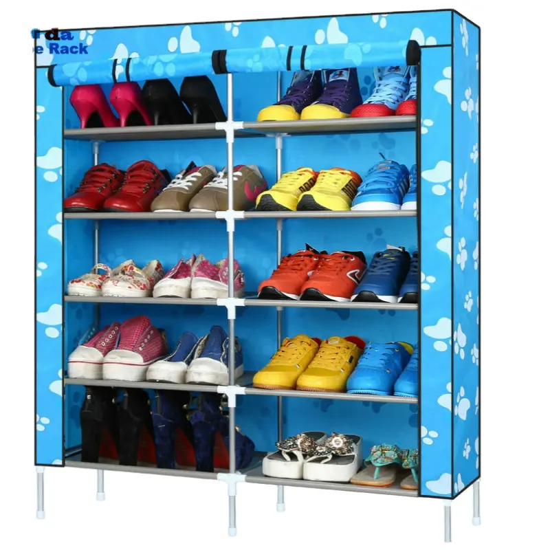 8 layers stackable overdoor shoe rack hanging and can hold 24 pairs shoe