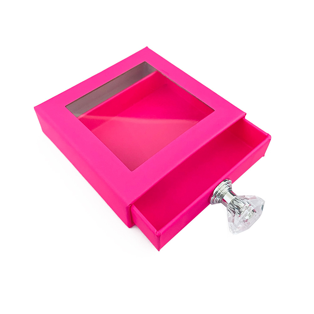 Boîte à tiroirs carrée rose rouge