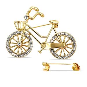 Fabrika doğrudan özel sevimli broş Creativen bisiklet şekli Rhinestone yaka iğneler bisiklet modeli ile kristal broş rozeti