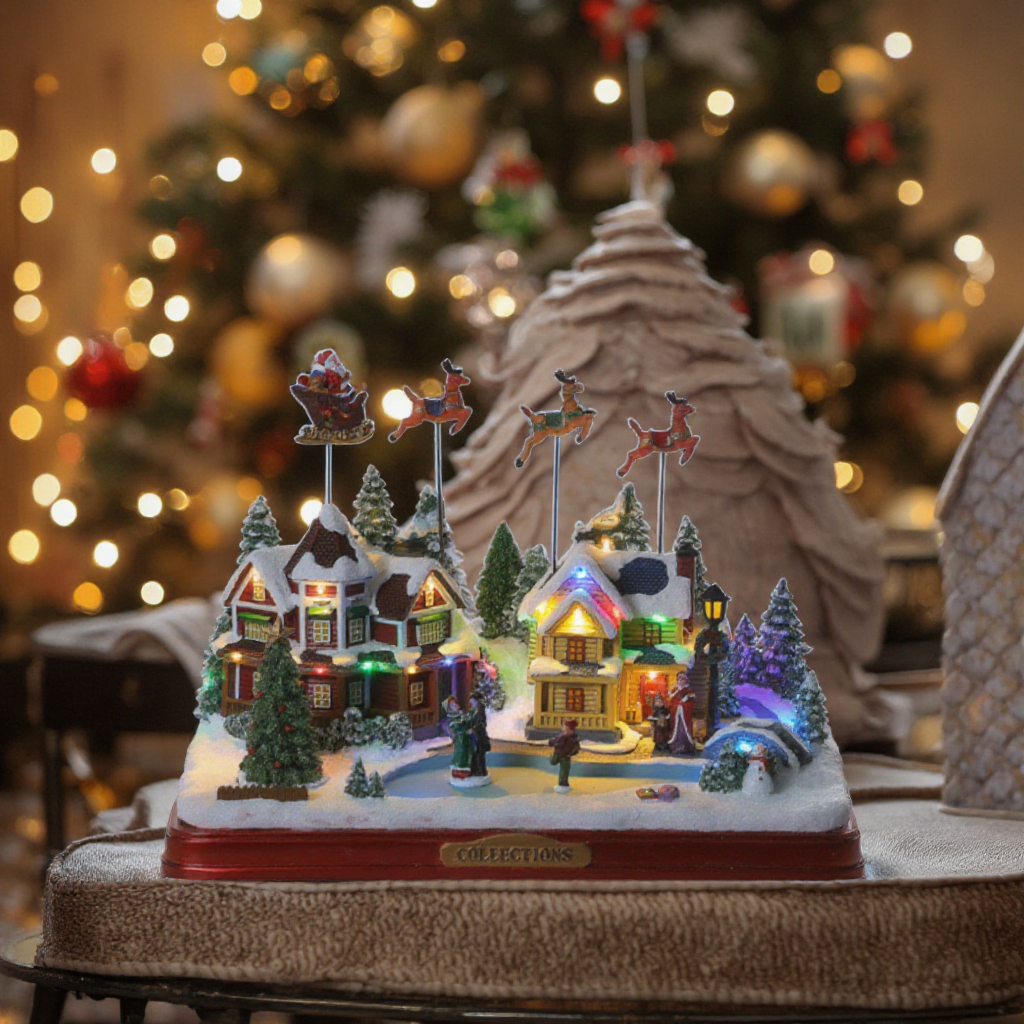 Village de Noël avec lumière LED