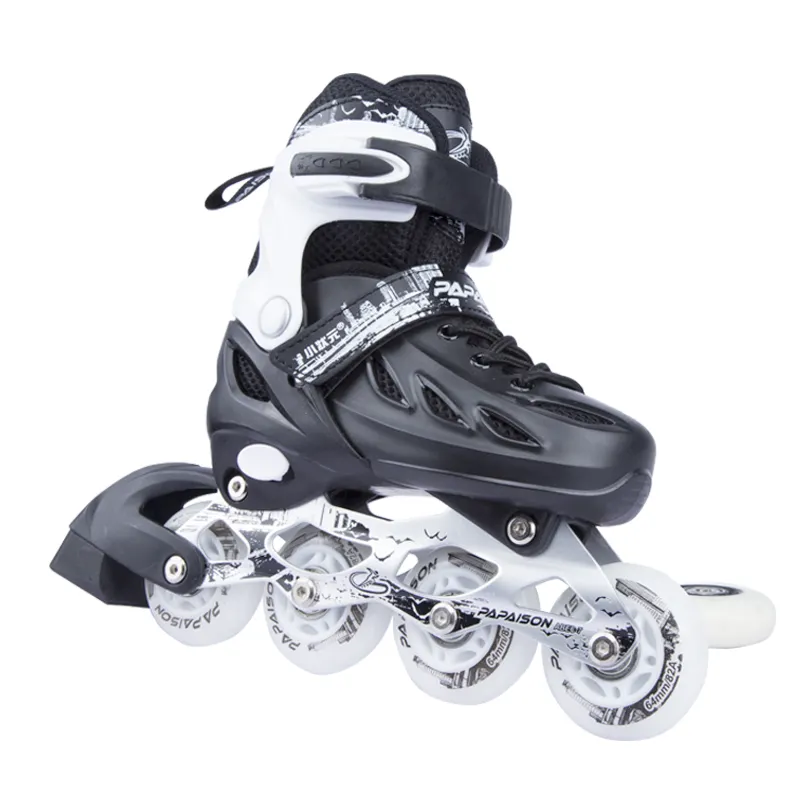 Botas duras de slalom cor neutra, 4 rodas em estoque, quad inline 2 em 1, skates