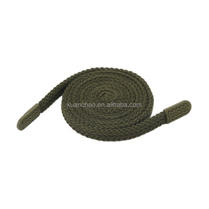 Cordón de poliéster personalizado OEM cordón plano de colores Cordón de cuerda con capucha Cordón de punta de silicona con logotipo para tela - Product Image 6
