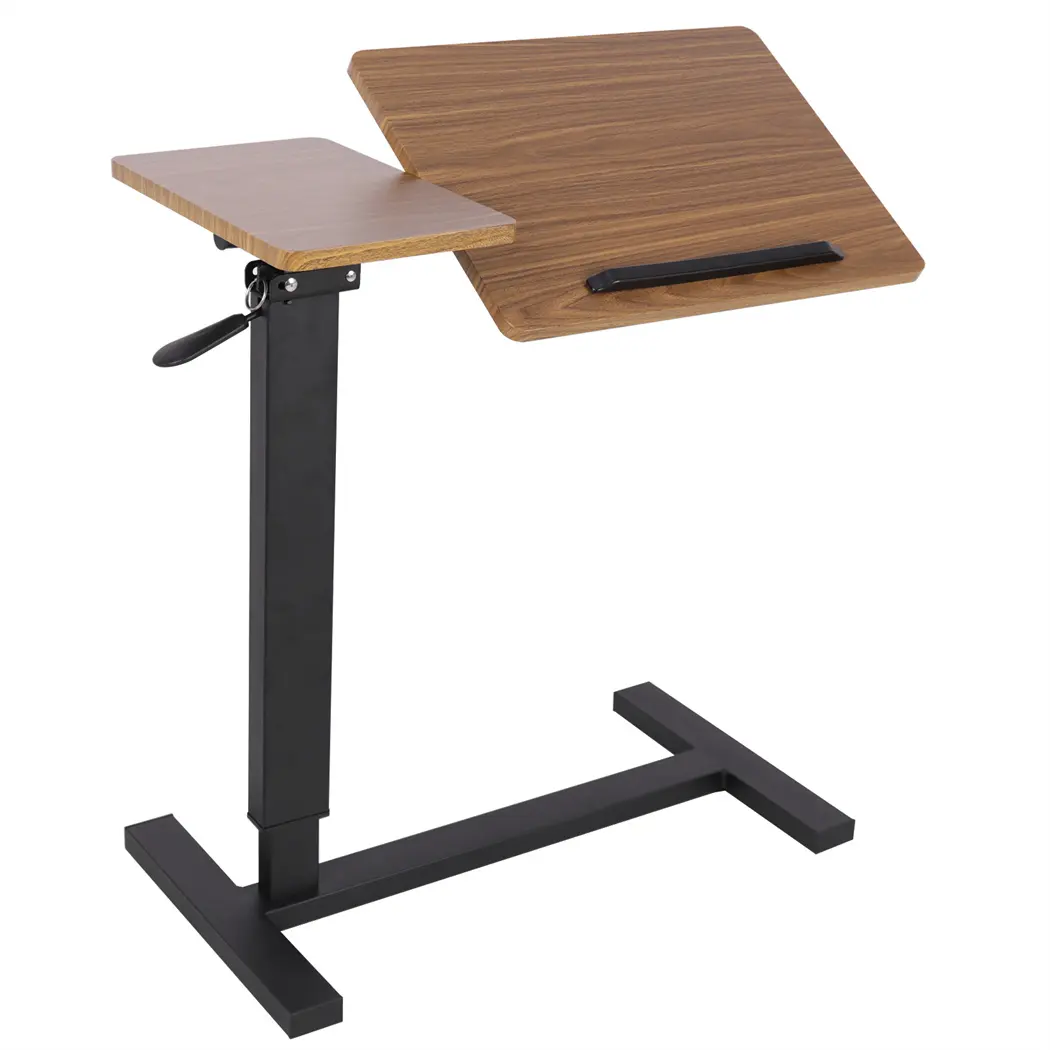 שולחן כתיבה נייד מעל מיטה עם גלגלים נסתרים ספה שולחן צד מתכוונן לגבהים למחשב נייד, סלון