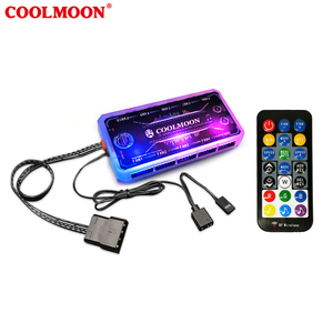 COOLMOON fan case Del Computer LED HUB con telecomando ARGB musica Ventilatore regolatore di luce lampeggia con il ritmo della musica