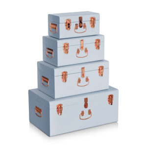 4 Set bagaj kutusu depolama dekoratif Metal depolama kutusu gövde kilitleri ve kolları - Product Image 1