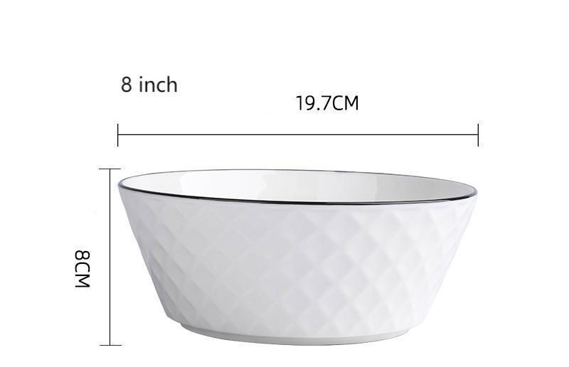 ชามสีขาว-8 นิ้ว