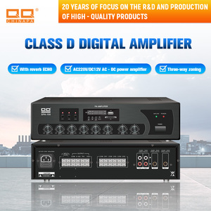 Amplificador de paginación de zona QQCHINA 60W | Sistema PA de entrada múltiple con Bluetooth/FM/USB, control de altavoz de 3 zonas, 70V 100V, alimentación de CA/CC - Product Image 4
