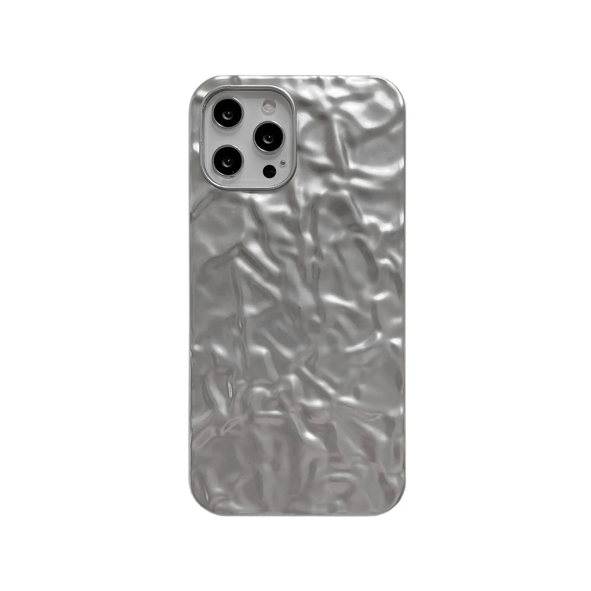 Funda de TPU suave para iPhone 14 Pro Max 13 12 11, carcasa trasera para teléfono, mate, plata, a la moda, novedad de 2022