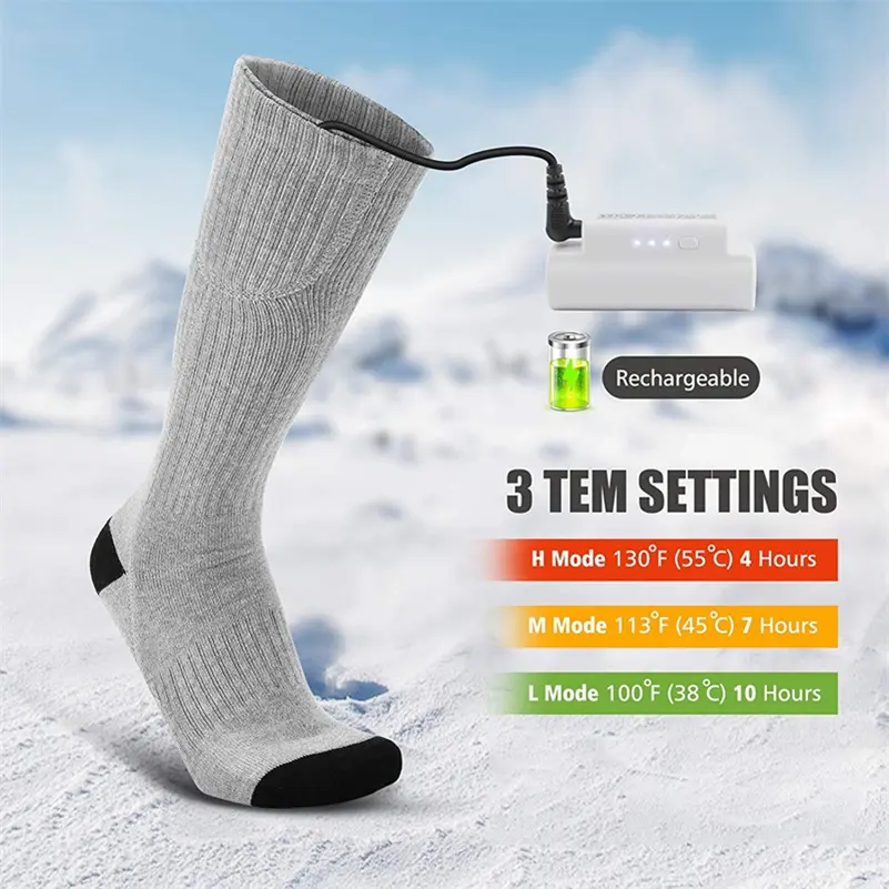 Bykski — chaussettes chauffantes électriques, support de chaleur, batterie rechargeable, pour l'hiver