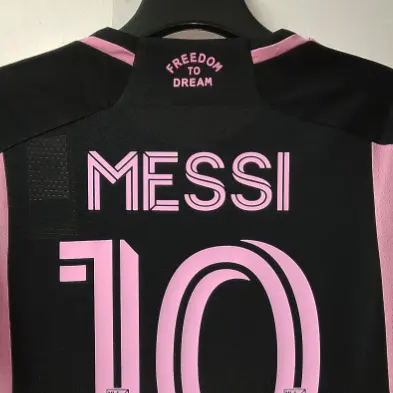 23 24 Inter Miami Messi Jersey Messi Shirt #10 Roze Zwart Voetbalshirt Voetbalshirt Shirt Speler Versie Voetbalkleding