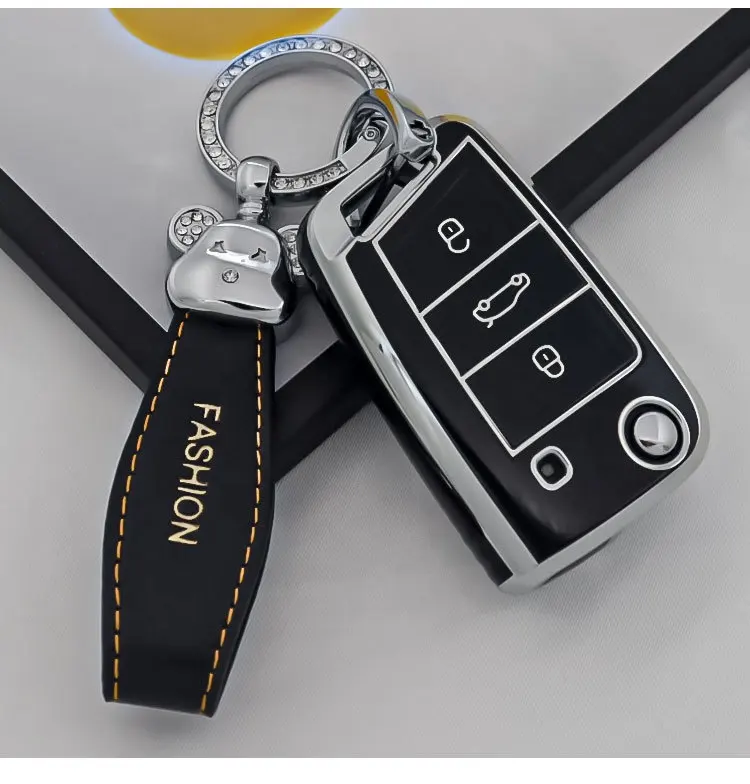 Custodia per chiavi per auto chiave per VOLSWAGEN GOLF TIGUAN POLO BORA cover per chiavi auto