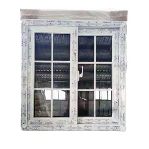 Factory Price Colonial Style Pvc <strong>windows</strong> Sliding <strong>Window</strong> with Grill Design and Mosquito Net - Product Image 1