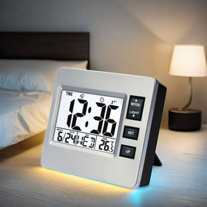 Moderne einfache LCD-Digitalanzeige Wecker mit stummer Lichtfunktion für Schüler Kinder Ältere Zeitlanger - Product Image 6