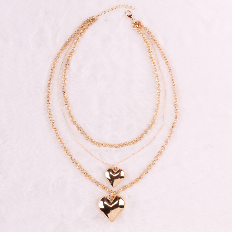 Collier multicouche en forme de coeur