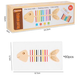 Wooden Fish-bone <strong>Shape</strong> Color <strong>Sorting</strong> Matching Game Hand-eye Coordination Early Education Toy wooden learning toys for Kids - Product Image 1
