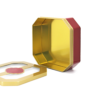 Contenedor de Metal Octágono Personalizado, Nido de Pájaro Cooky Candy, Ventana Transparente en Forma de Octágono, Lata, Polígono, Tapa Transparente, Caja de Lata - Product Image 3