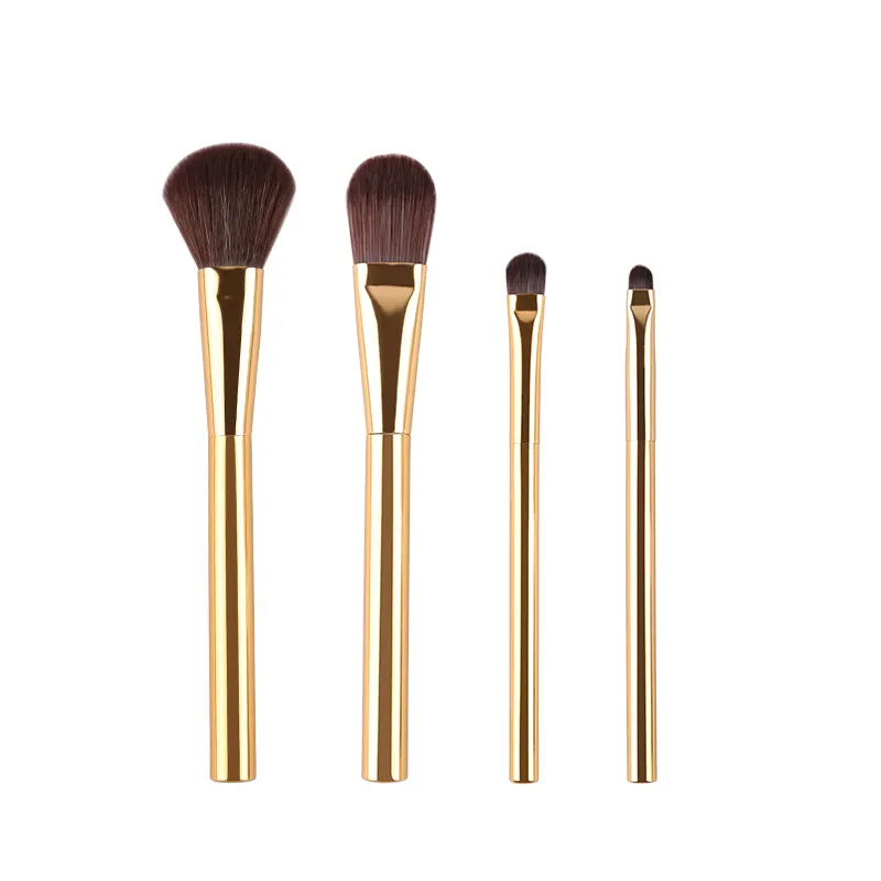 Professional Manufacturer Foundation Brushes Eyeshadow Gold Color 4 Pcs foundation brush make up Brush Set