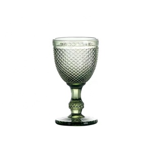 Popular Thick Colored 240 300ml Blue Green <strong>Purple</strong> pink Red Smoke Grey Amber clear Small Diamond Stemless Wine Goblet <strong>Glass</strong>