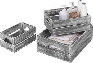 Rustic Rustic Spark Wood Storage Decorative <strong>Box</strong>, <strong>Nested</strong> Wooden <strong>Box</strong> Container, 3 Piece Set