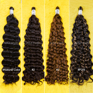Islak ve dalgalı derin dalga İnsan örgü saç toplu hiçbir atkı 100% işlenmemiş hint derin kıvırcık Remy toplu saç uzatma örgü için - Product Image 5