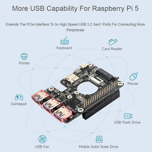 Cappello 3.2 da PCIe a M.2 4G/5G USB per Raspberry Pi 5 compatibile con moduli SIMCom/Quectel 4G/5G rete ad alta velocità per RPI 5