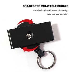 Nhiệm vụ nặng nề có thể thu vào Keychain 360 xoay thiết kế có thể thu vào huy hiệu Reel chủ với 60cm dây thép vòng chìa khóa vành đai Clip - Product Image 4