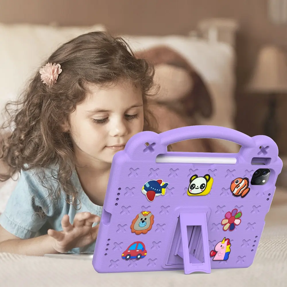 חדש צבעוני ילדים חמוד 3D קריקטורה קיפול קיפול תיק לוח עבור ipad מיני 4 5 pro 11 אינץ 'מגן מקרה קריקטורה כיסוי