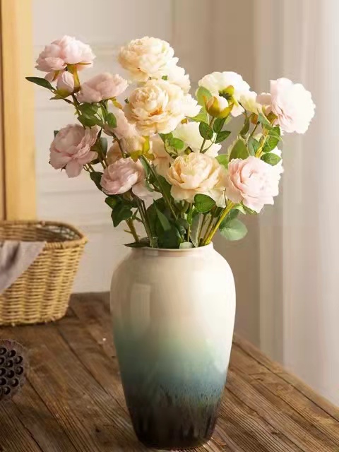 Modern simple creative flower arrangement ceramic dried flower vase floral decoration