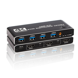 USB3.0 KVM2 in <strong>1</strong> Out Switcher 4K60HZ with Infrared Remote Control Upgraded Version Supports HD <strong>Output</strong> Custom logo Printing