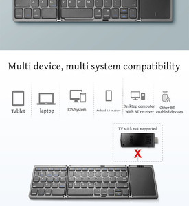 OEM BT 5.1黑色手机平板小键盘，带触摸板，适用于安卓Ios B089T便携式无线键盘 - Product Image 5