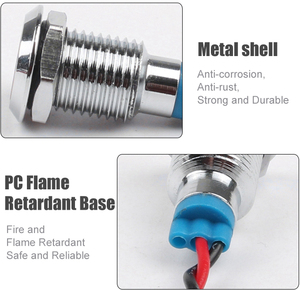 6Mm 8Mm 12Mm 16Mm 22Mm Bi-Màu Kim Loại Chỉ Số Ánh Sáng Không Thấm Nước Đèn Tín Hiệu 6V 12V 24V 220V Dây Chỉ Số Đèn - Product Image 3