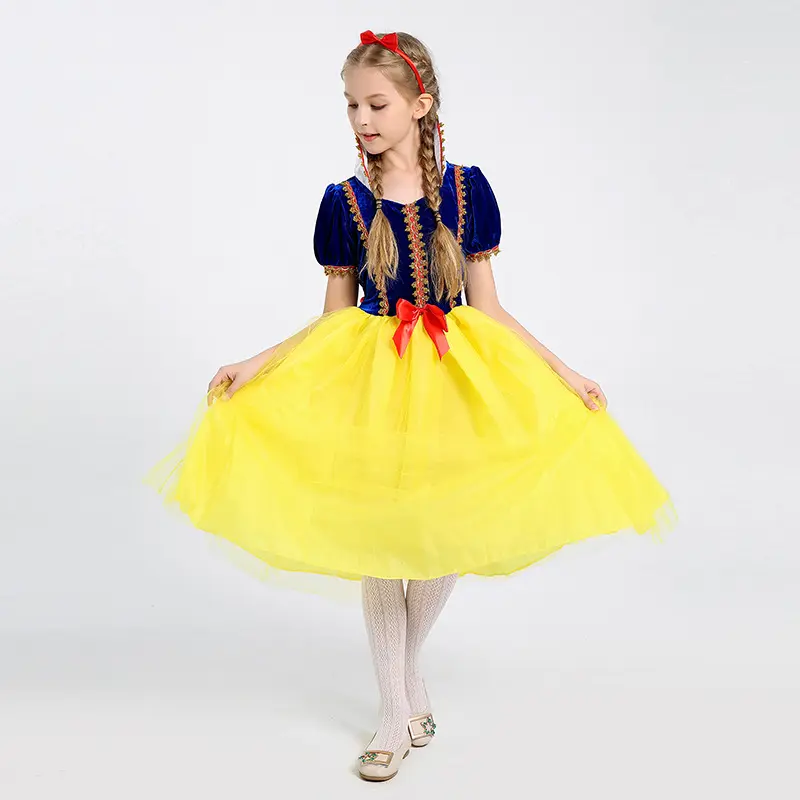 Branca de Neve Fantasia das meninas Camisola Princesa Trajes Para Crianças