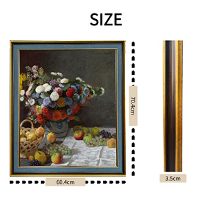 Cuộc Sống tĩnh lặng của <span class=keywords><strong>Claude</strong></span> <span class=keywords><strong>Monet</strong></span> với hoa và vải trái cây in in kỹ thuật số thân thiện với môi trường độ phân giải cao - Product Image 4