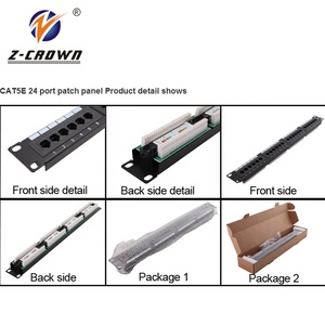<strong>Patch</strong> <strong>Panel</strong> 19'' 1U Cat5e and Cat6 UTP 24 Ports with Keystone Jack Full Loading in Rack and Cable Connector Use