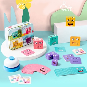 Wooden Face Changing Cube Expression <strong>Building</strong> <strong>Blocks</strong> Kids Early Educational Magic Cube Puzzle Wood <strong>Blocks</strong> <strong>Pattern</strong> Matching Game