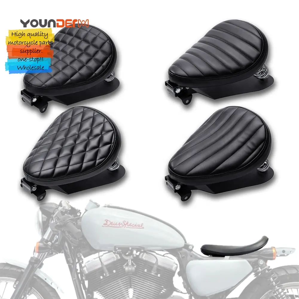 Asiento suave y cómodo para motocicleta, con resortes de soporte para Harley Davidson Sportster Bobber Chopper, superventas