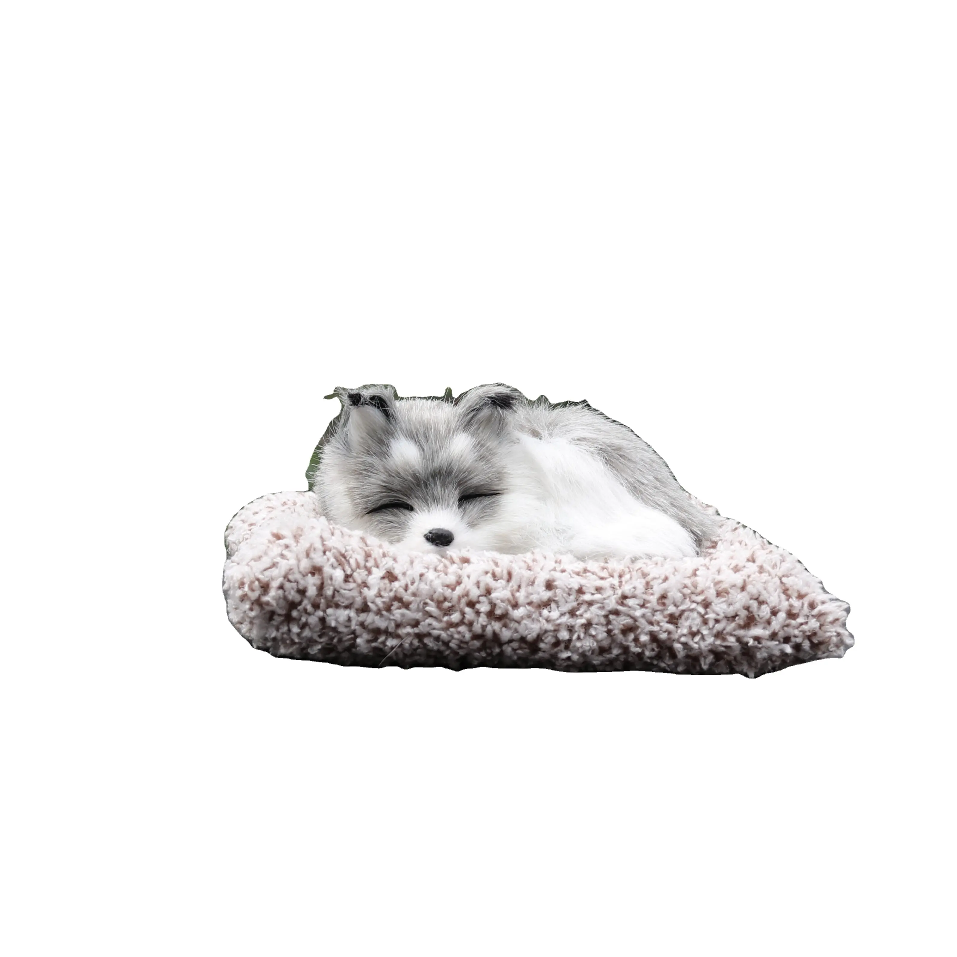 귀여운 자동차 액세서리 시뮬레이션 개 플러시 동물 실물 같은 흰색 푸들 강아지 솜털 Pooch 제품 공기 청정기