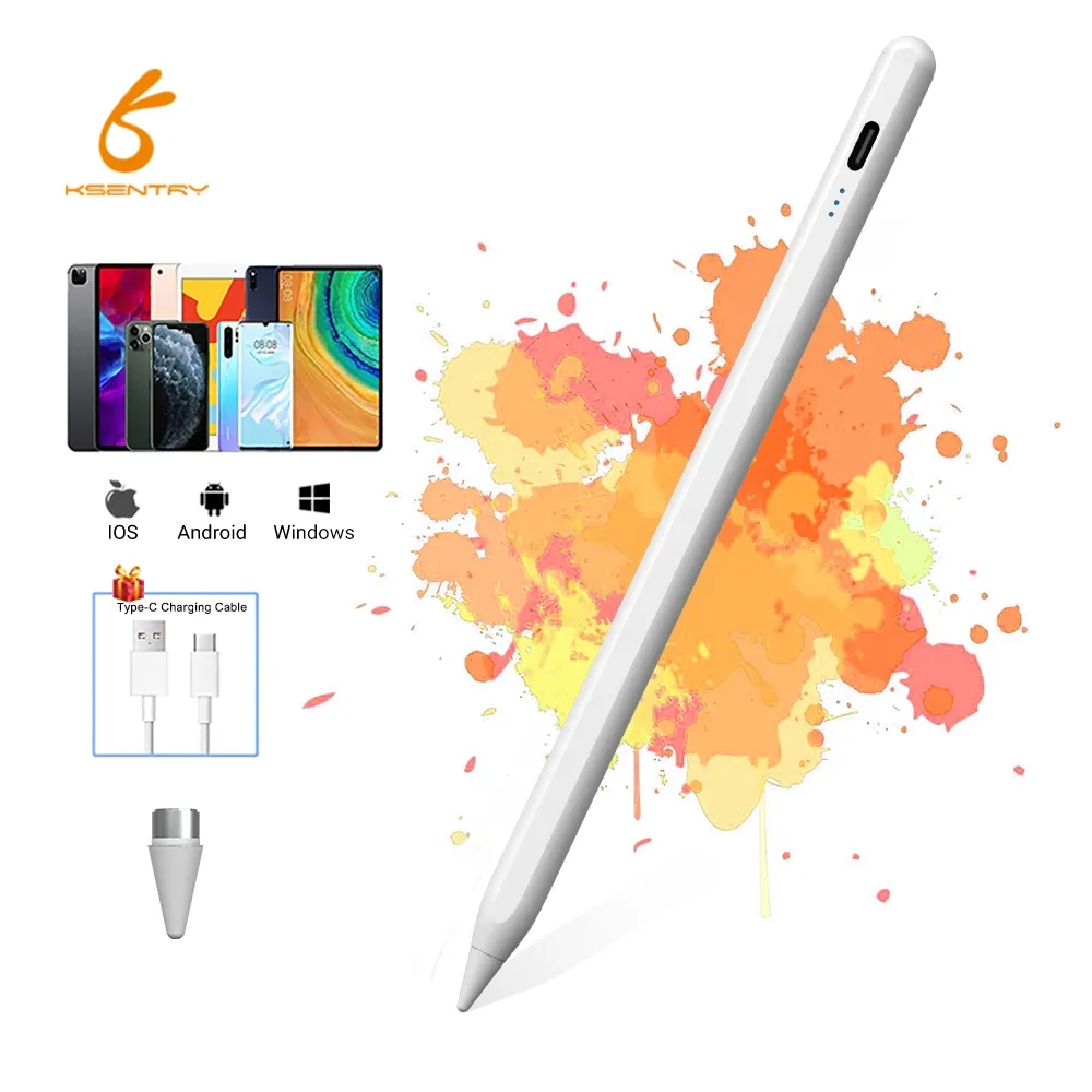 आईपैड यूनिवर्सल टैबलेट पेन के लिए ऐप्पल के लिए केसेंट्री एल्यूमिनियम मिश्र धातु कैपेसिटिव एक्टिव स्टाइलस पेन टैबलेट पेंसिल