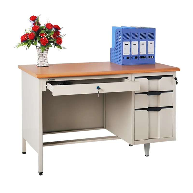 Muebles de escritorio de oficina, escritorio de acero para ordenador, tamaño personalizado, 3 cajones