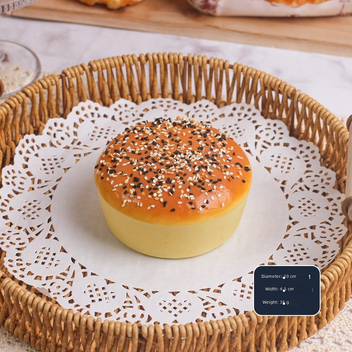 Round Black and White Sesame Mini Burger