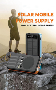 Solar <span class=keywords><strong>Power</strong></span> <span class=keywords><strong>Bank</strong></span> With Four-wire 10000mAh Fast Charging Wireless Outdoor Emergency Flashlight Dustproof <span class=keywords><strong>Power</strong></span> Banks - Product Image 2