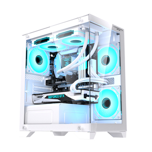 Lovingcool fabbrica Custom da tavolo PC custodia per Computer costruito in vetro trasparente Mid Tower MATX ITX PC Case parti RGB Cooler Cabinet - Product Image 6